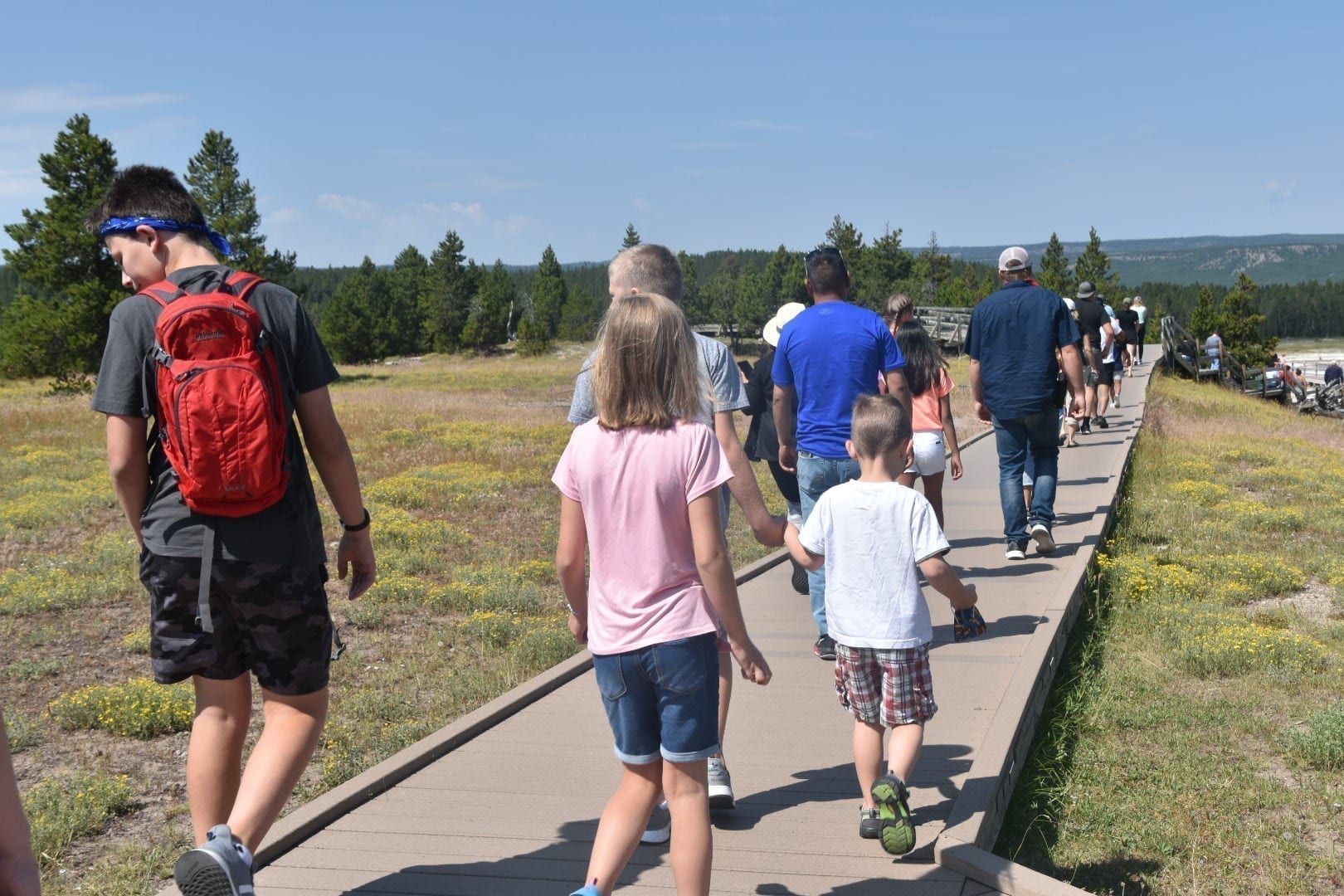 Hiking with kids at Yellowstone