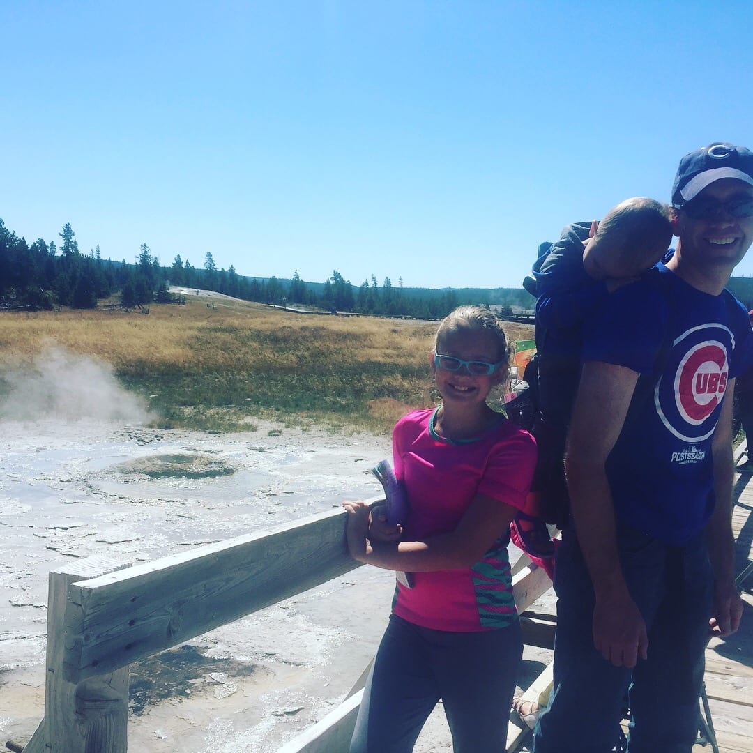 Yellowstone with kids hiking