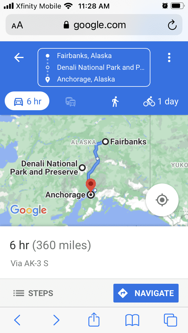 Directions to Fairbanks