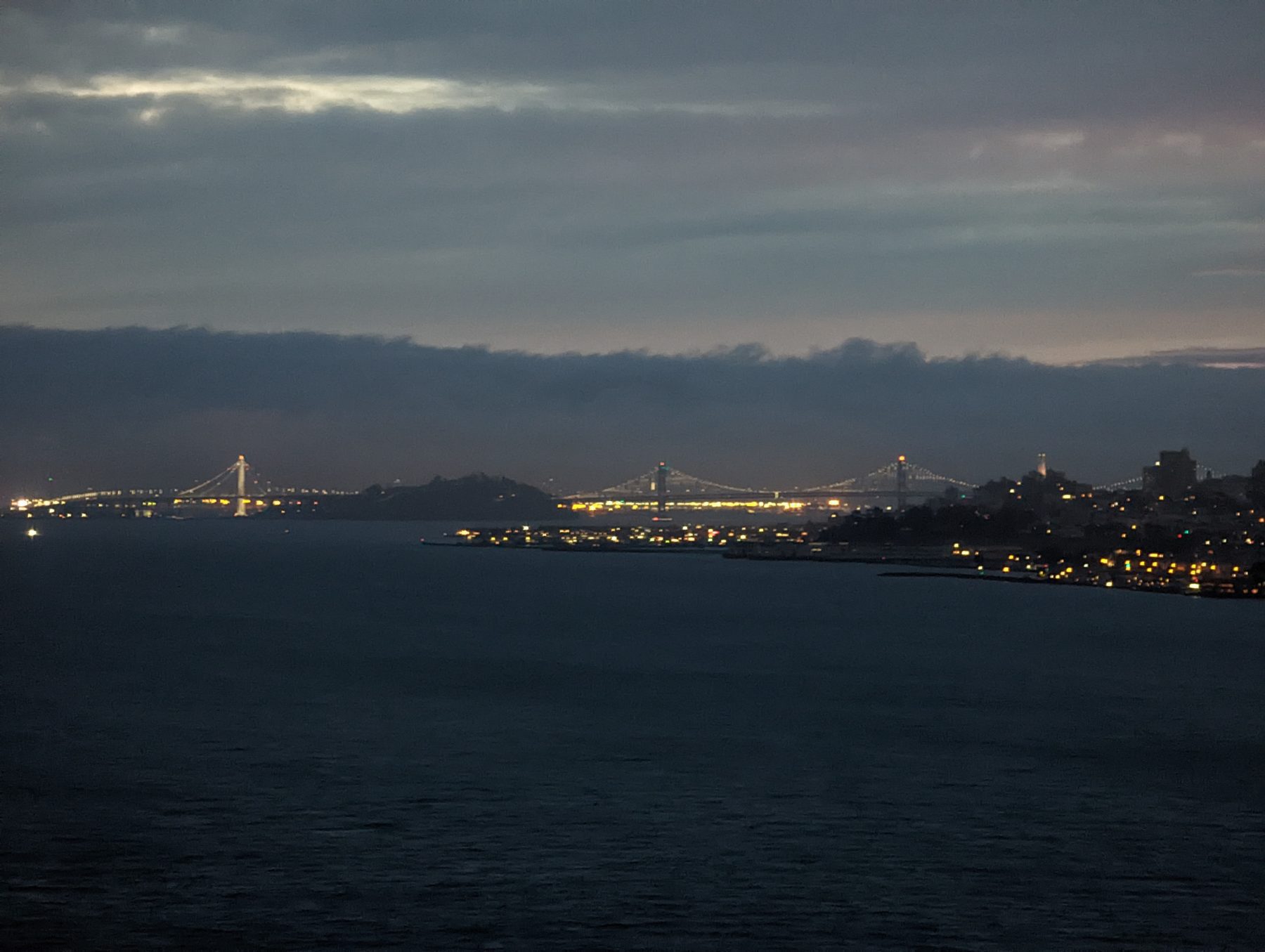 Bay Bridge LIghts San Francisco at night