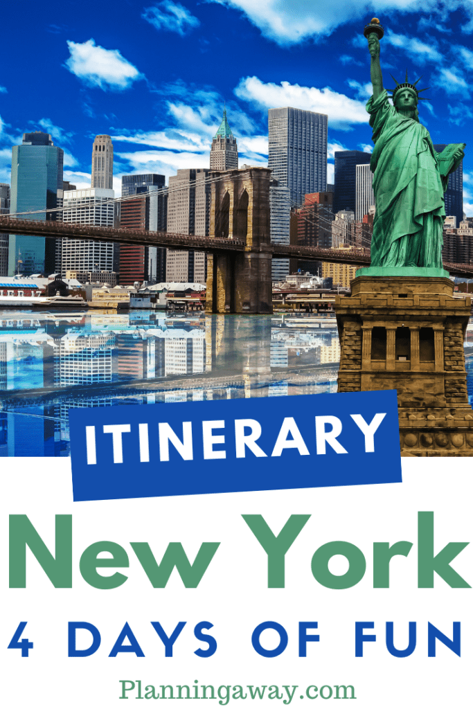 4 days New York Itinerary Pin for Pinterest 